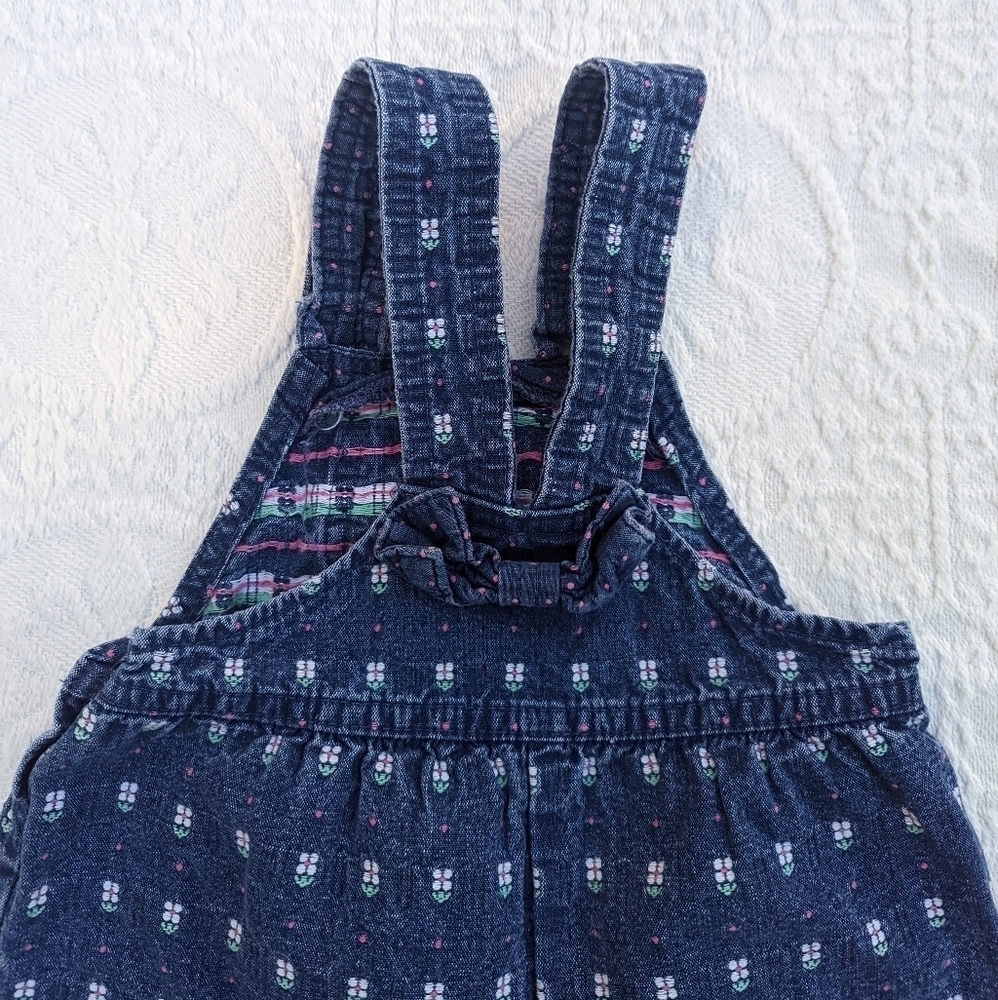 Vintage OshKosh║Floral Denim Overalls║Size 4T - Picture 8 of 8